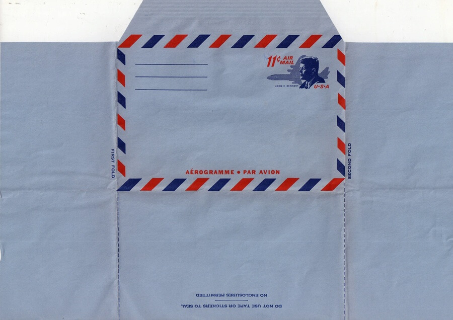 Example of an Aerogramme letter