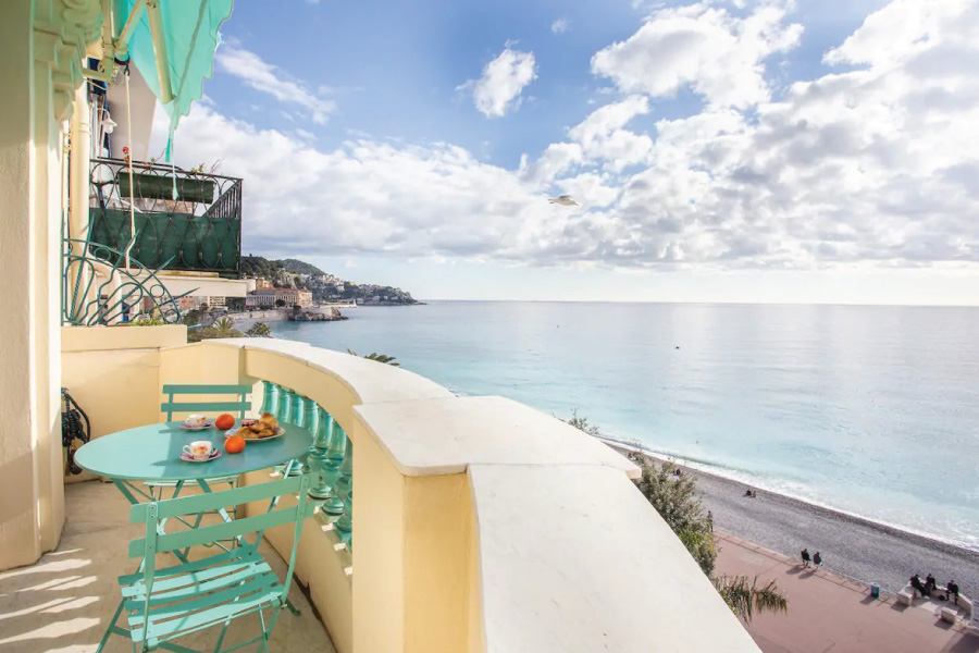 Breathtaking balcony sea view at Spacious Belle Époque on the Mediterranean property