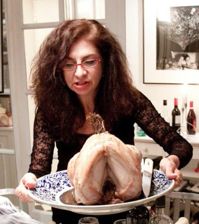 Adrian Leeds with her Thanksgiving turkey