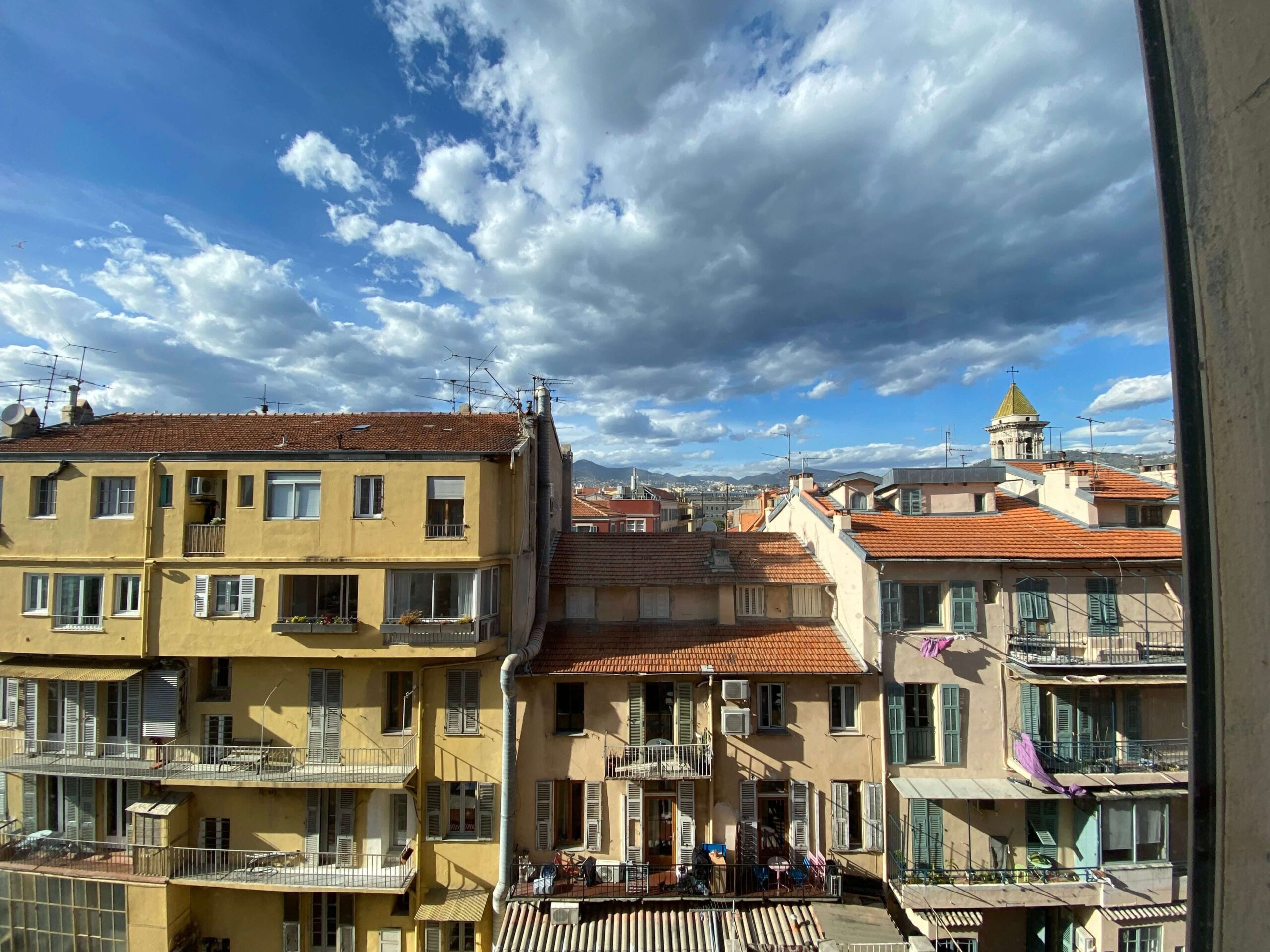 View of the buildings behind the apartment for sale in Nice