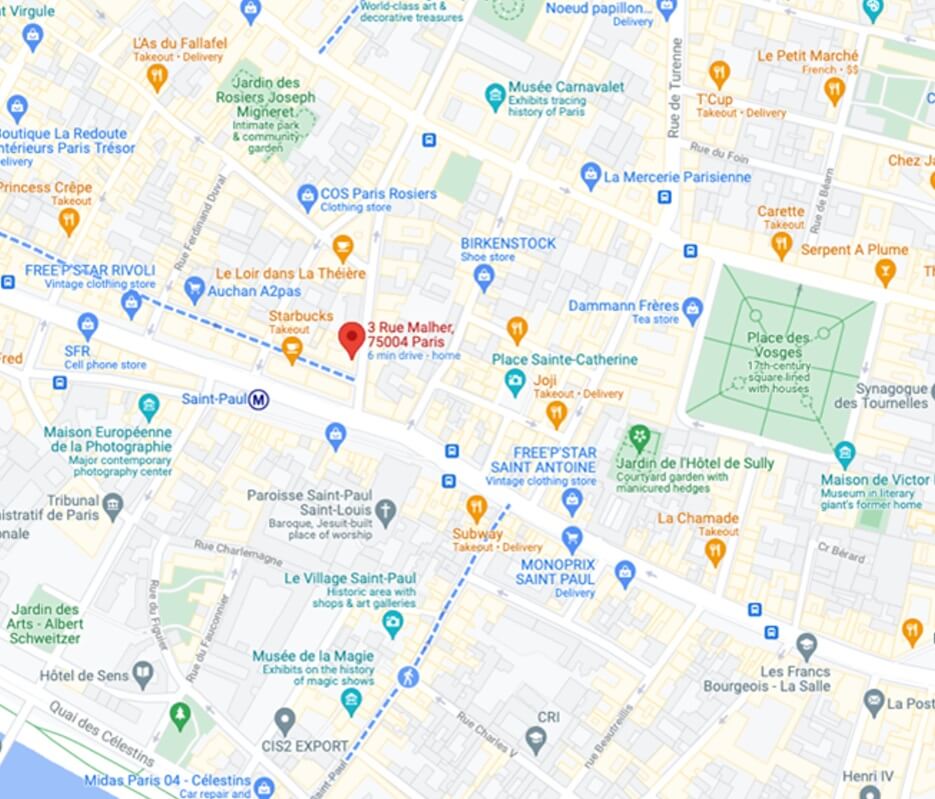 Google map pinpointing the location of 