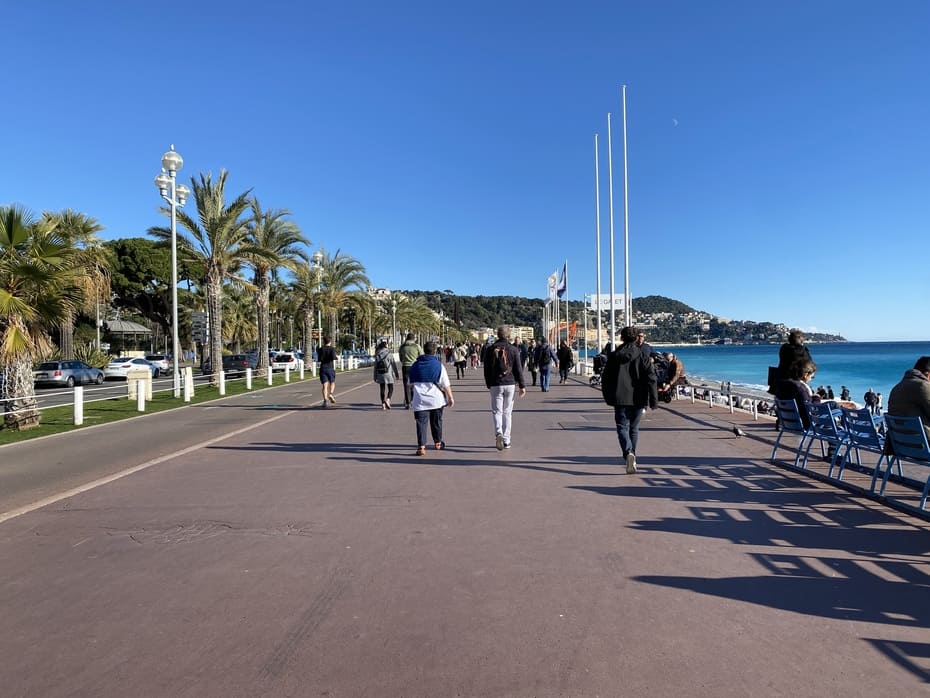 Looking down the Prom in Nice, France