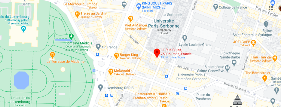 Map showing La Résidence Luxembourg's location in Paris