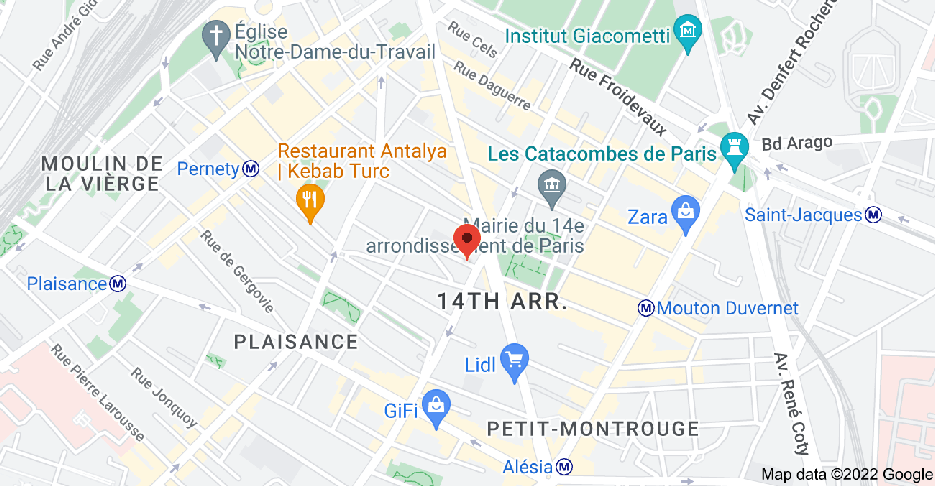 Google map of the locations for the apartment for sale in Paris