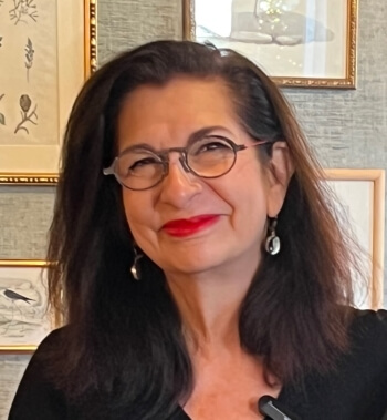 Adrian Leeds in her apartment in Paris