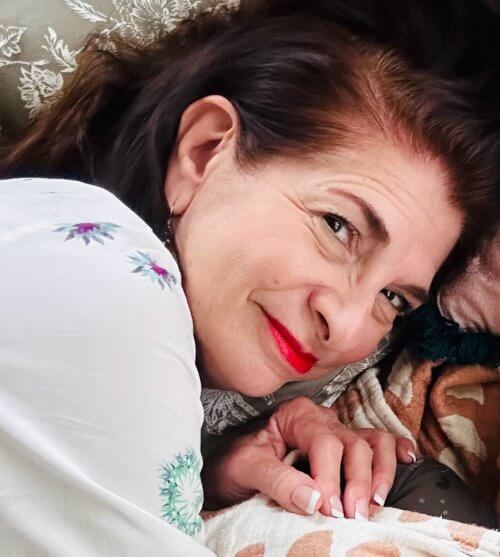 Adrian Leeds in Maui with her grandson