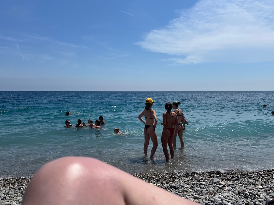 Adrian Leeds at the beach in Nice