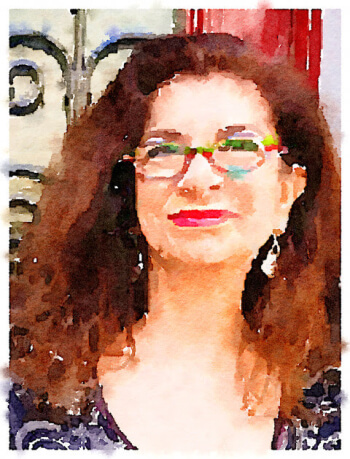 Watercolor photo of Adrian Leeds