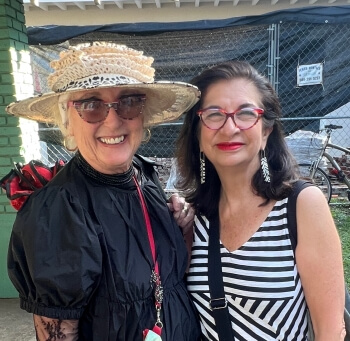 Adrian Leeds with Bethany Bultman, old friend and New Orleans celebrity