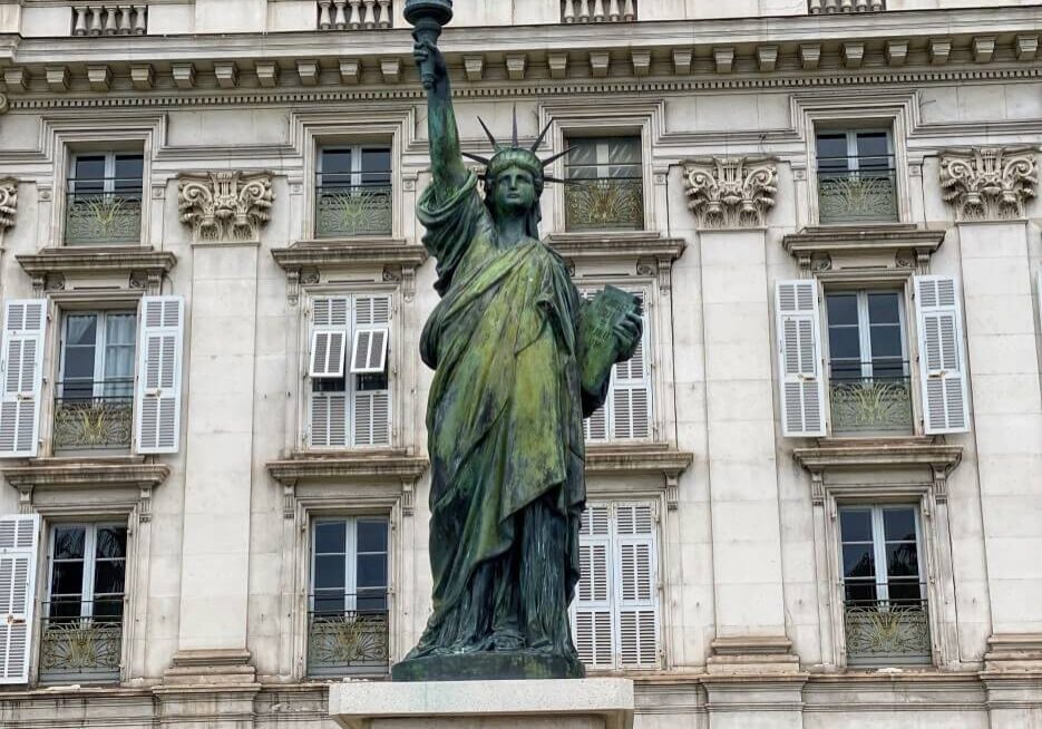 A smaller, replica of the Statue of Liberty found in Nice, France