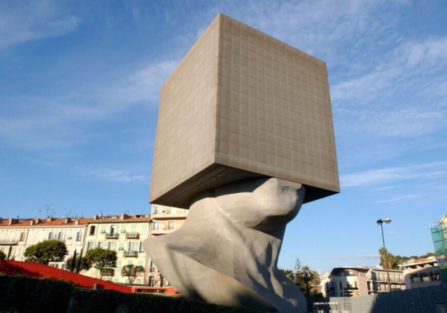 View pf the famous Tête Carrée in Nice