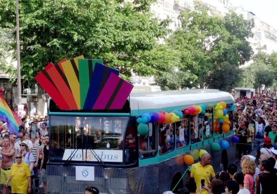 Gay Pride parade in Paris, France