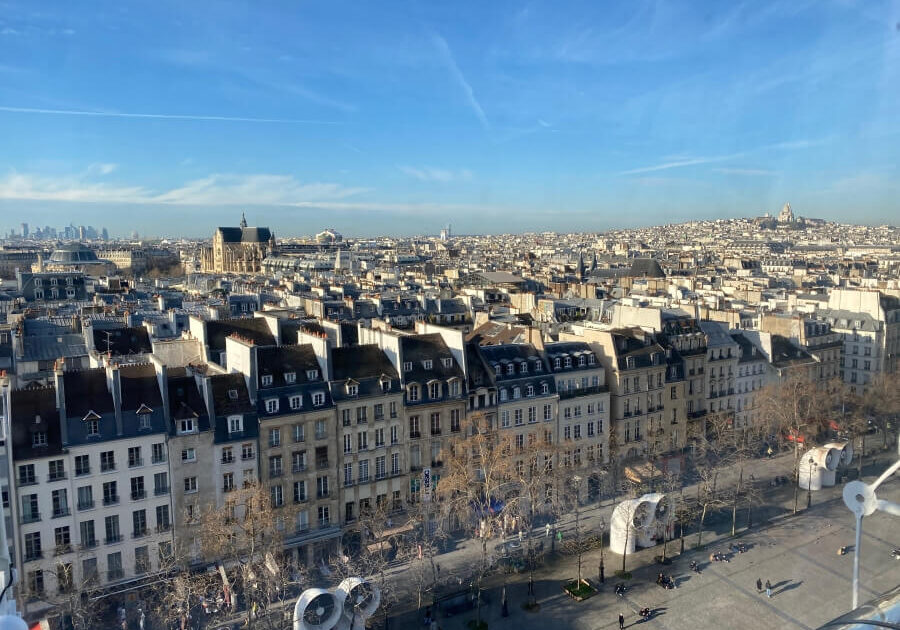 View out over the rooftops of Paris from the Centre Pompidou