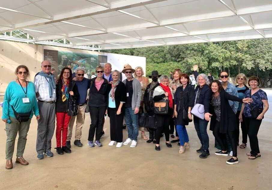 The entire tour group (except for Patty Sadauskas, photographer) at the Pont du Gard