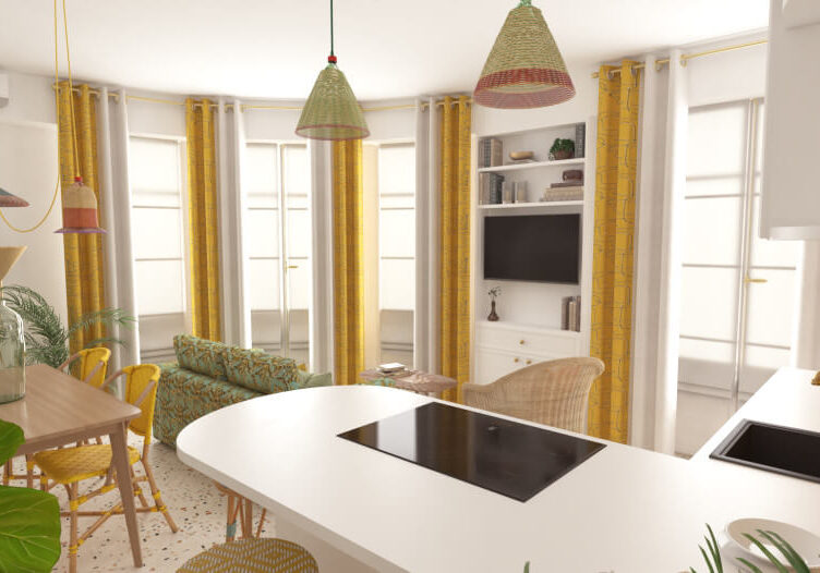 View of the windowed living area in the fractional property Le Palais du Soleil in Nice