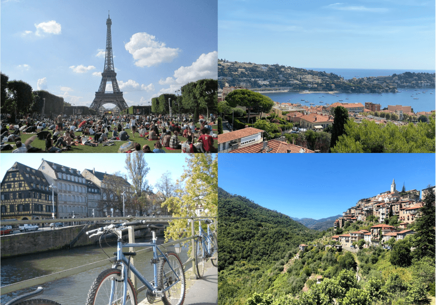 Composite photo of four cities in France