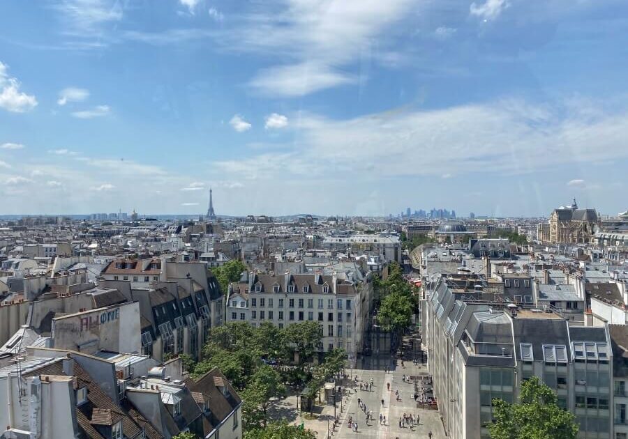 View out over the rooftops of Paris, France