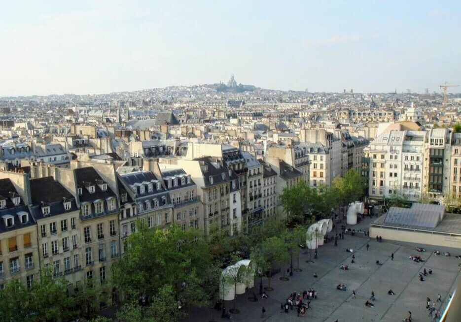 Arieal view of buildings in Paris France
