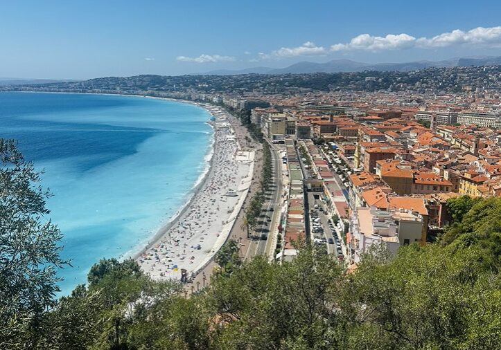 View of Nice from a hilltop in the distance