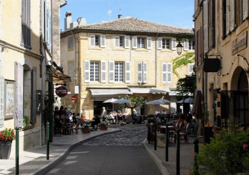 quaint street in Lourmarin, France