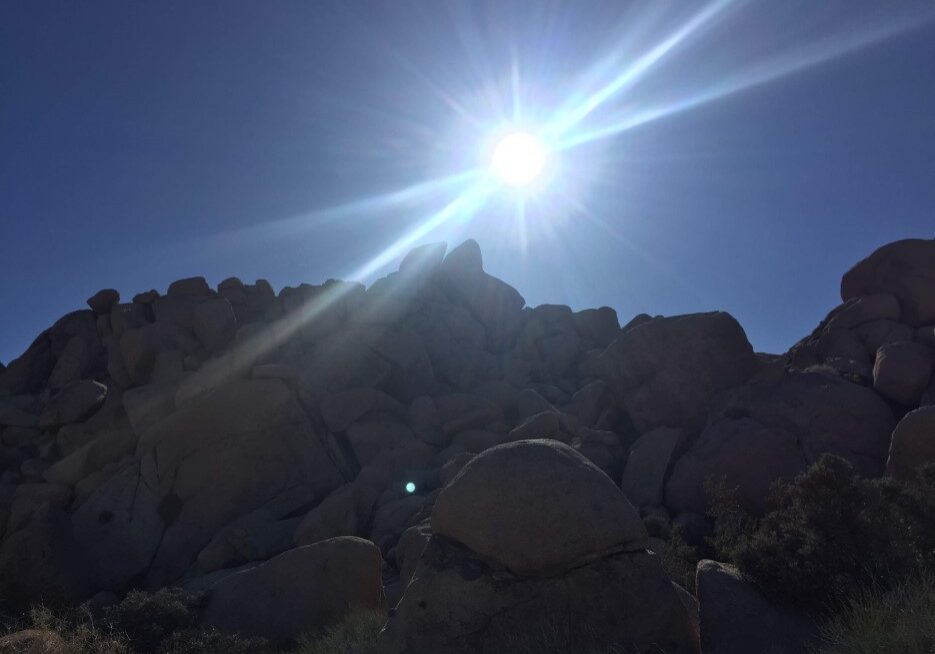 The sun rising over an outcropping of rocks...our planet