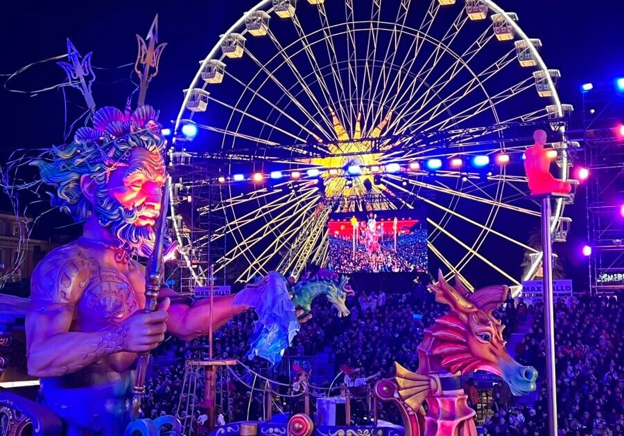 King of Carnival float in the parade in Nice, France