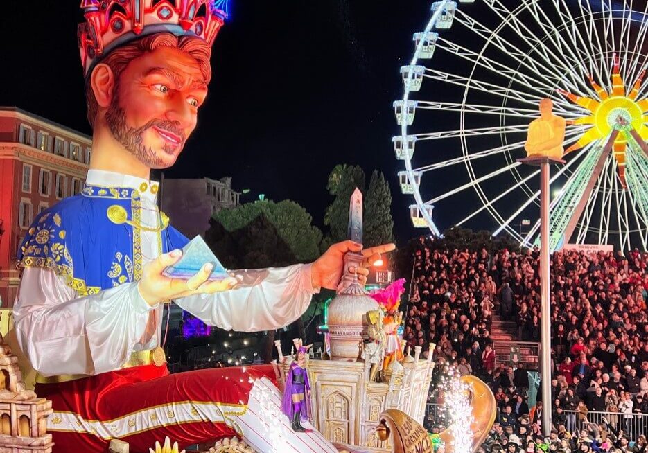 The king of carnival float for Nice carnival