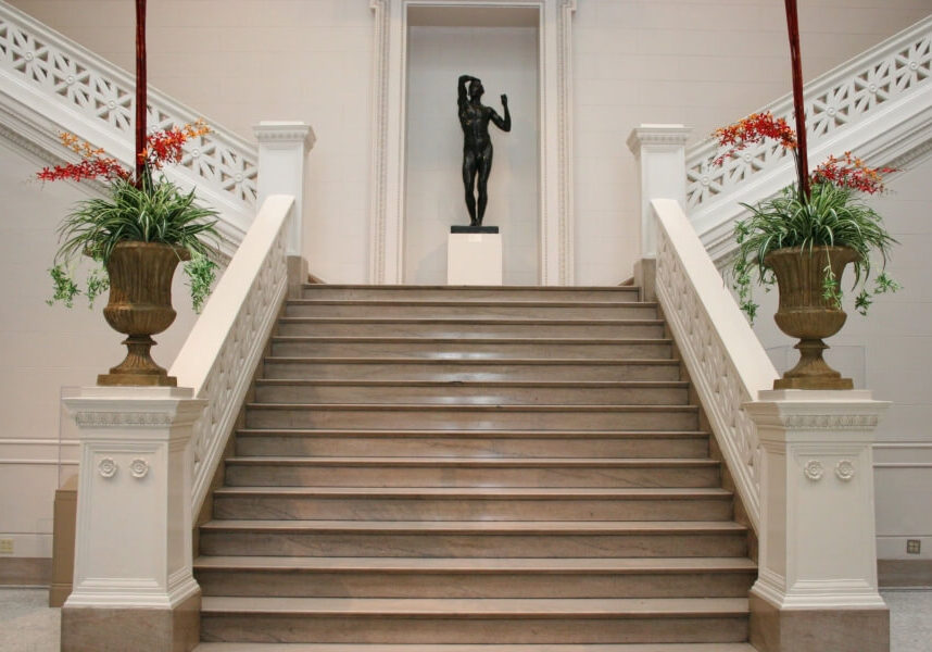 Central stairway inside the New Orleans Museum of Art