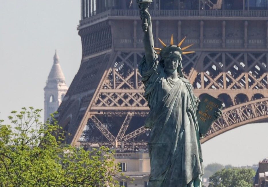 The Statue of Liberty model in Paris France