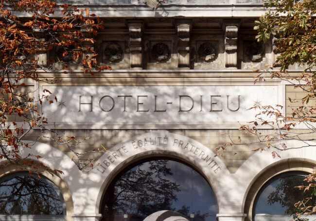 The Hôtel Dieu in Paris, France