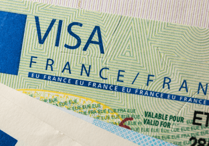 Cover of a French Visa