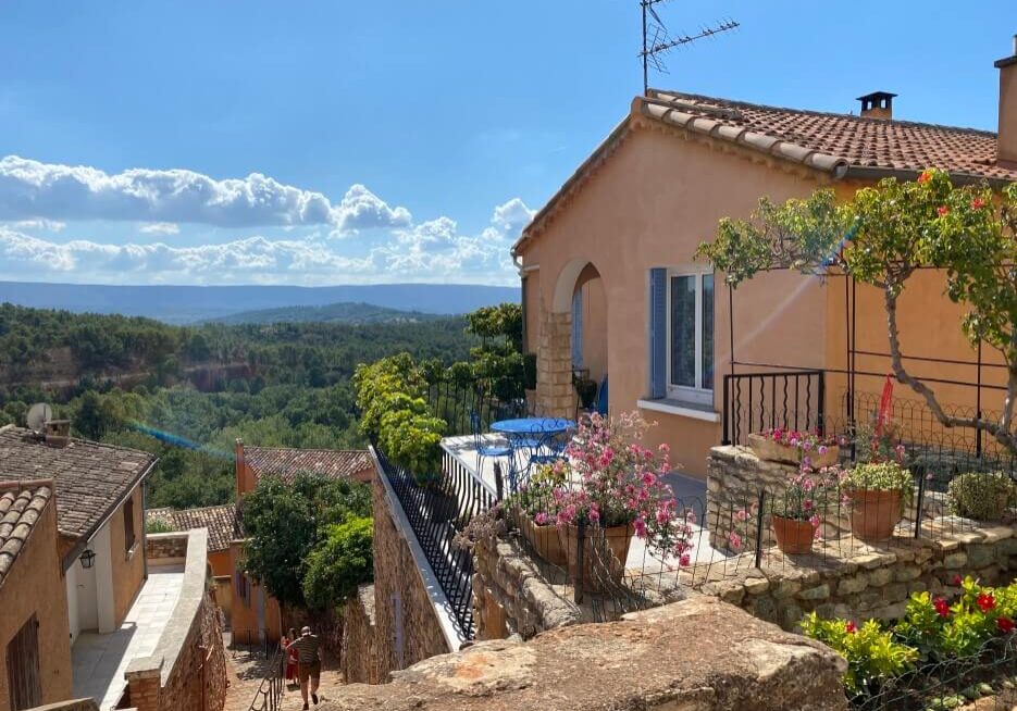 View from a village house in Rousillon, France