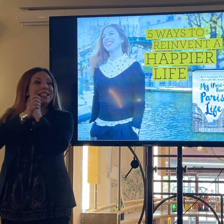 Lisa Anselmo speaking at Apres-Midi in Nice, France
