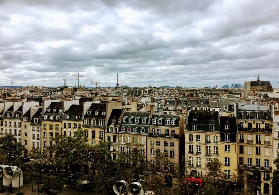 View out over the rooftops of Paris