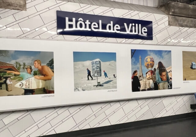 Artwork on display in the Hôtel de Ville Metro Station in Paris