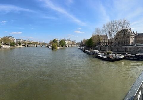 Panoramic view from the Pont des Arts in Paris