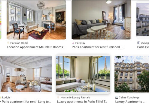 Rental Apartment listings in Paris with a photo of each