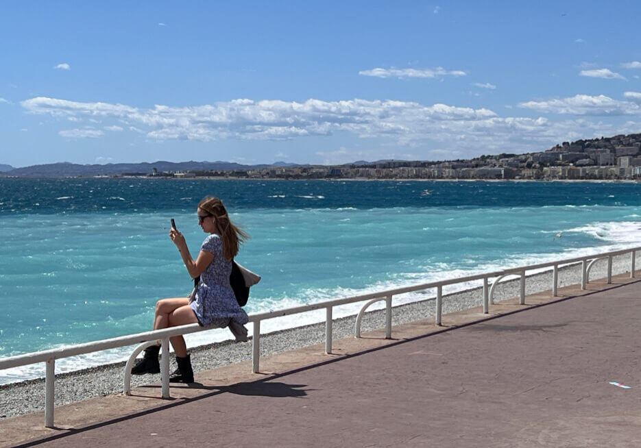 The color of the sea, from the Promenade des Anglais in Nice
