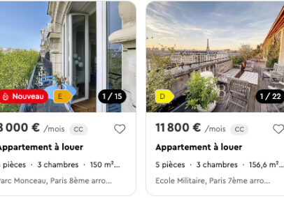 example of screenshot of rental listings