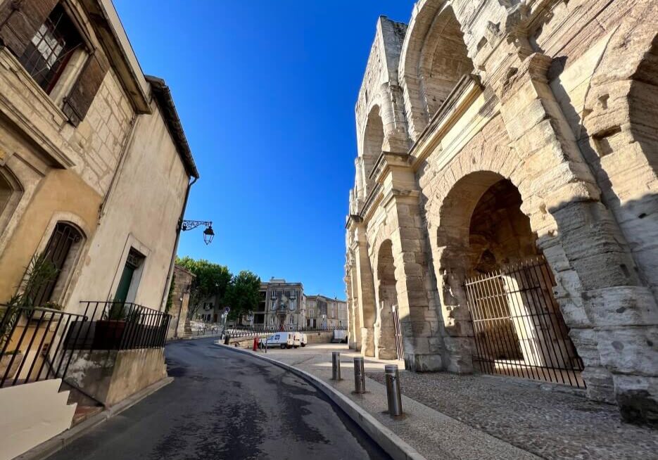 Outside the Coliseum in Arles, France