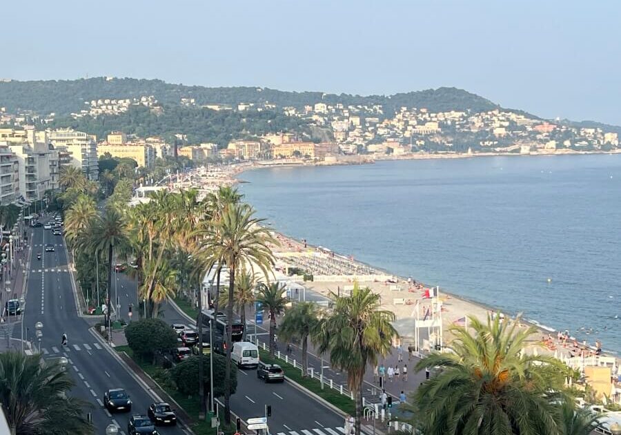 View of the Baie des Ange from a penthouse in Nice, France