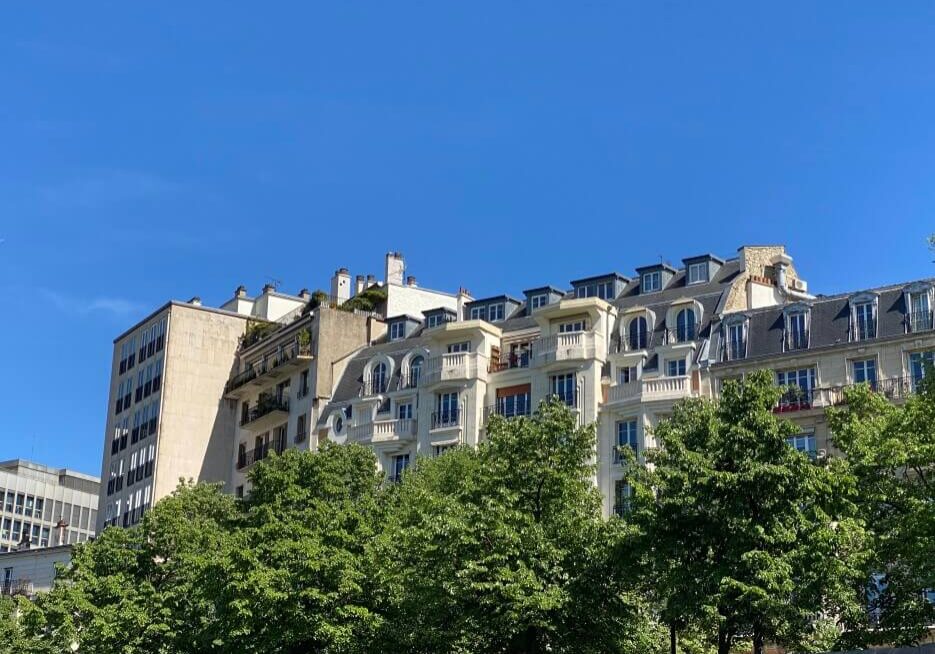 View of Paris apartment buildings