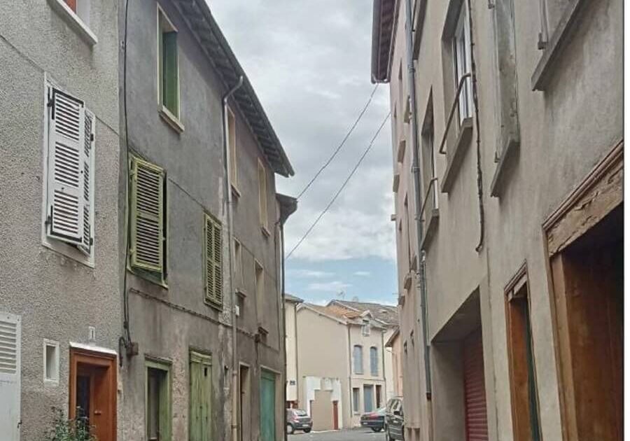 A street through Ambert, a quaint French Village