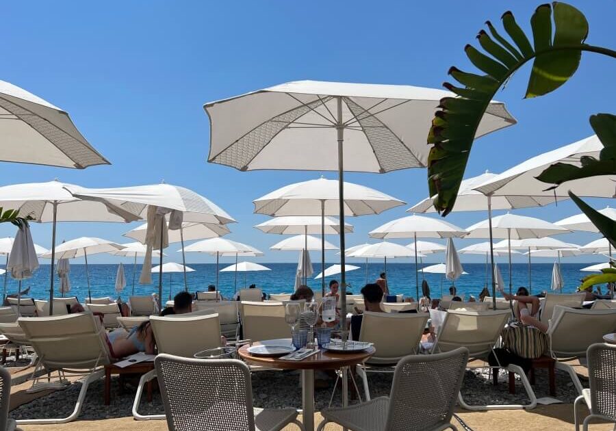 Celebrating July 4th at Le Galet Beach in Nice, France