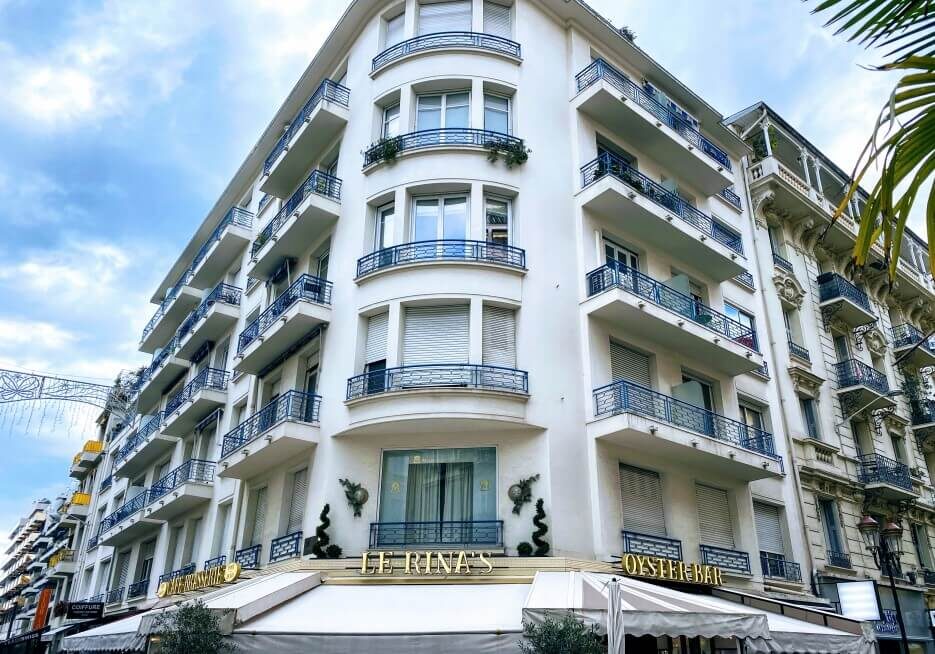 The building facade for Le Palais du Soleil in Nice, France