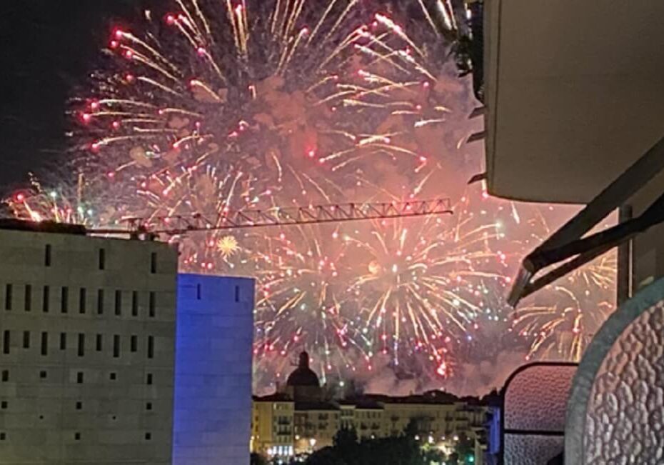 A fantastic fireworks display over Nice, France