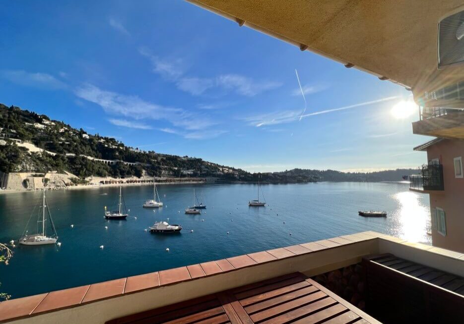 View of the sea from the balcony of La Belle Terrasse in Villefranche-ser-Mer