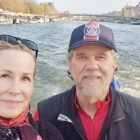 KJ and Tony on the Seine in Paris