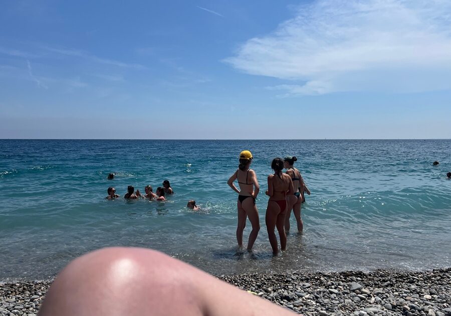 Adrian Leeds at the beach in Nice