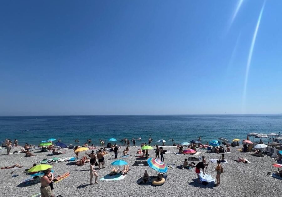 A beach scene in Nice, France